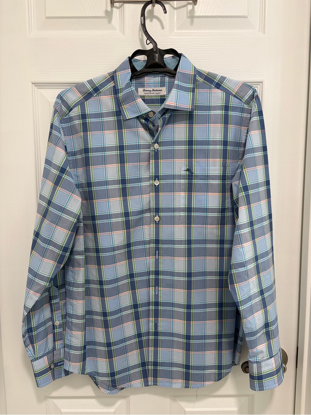 Tommy Bahama Light Blue & Navy Plaid Button-Down Shirt